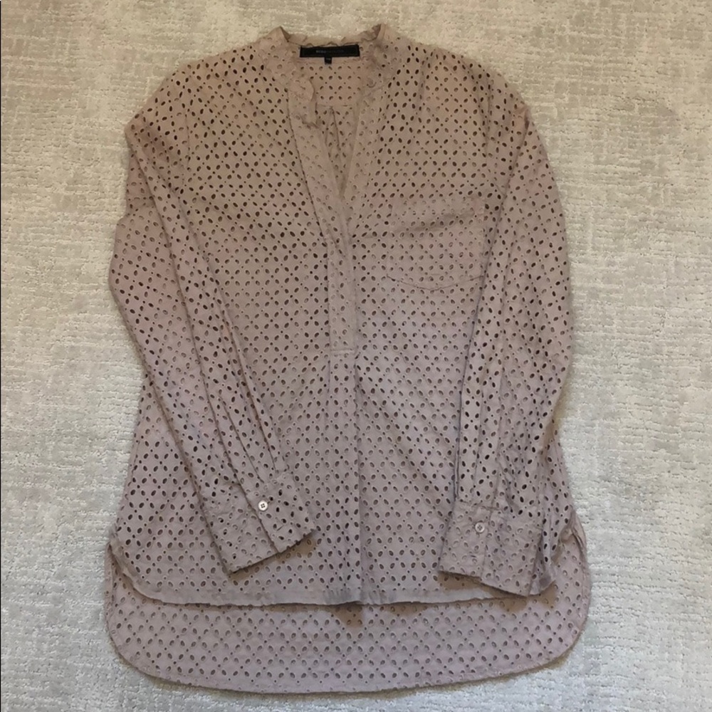 BCBG Blush Eyelet Top